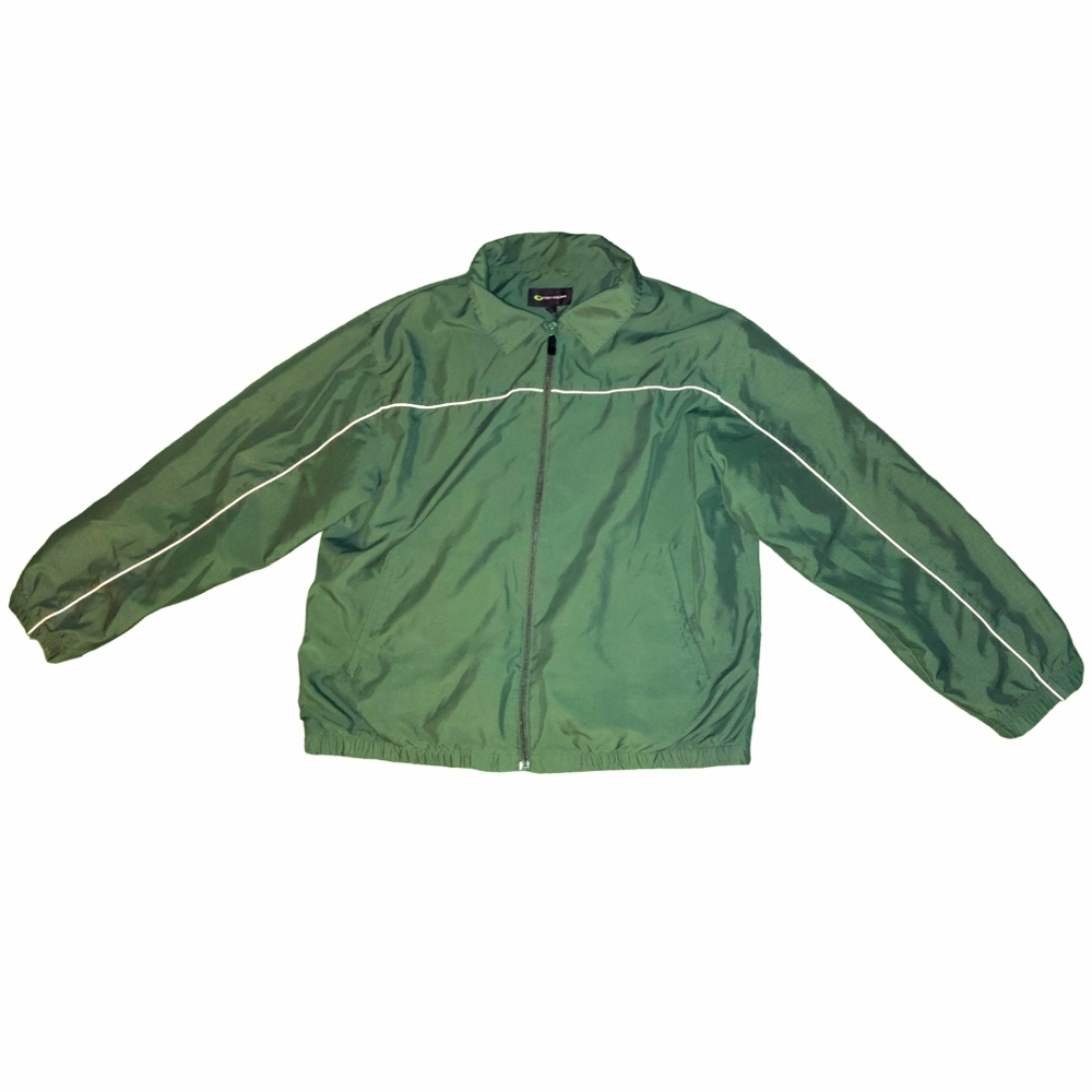 Tek Gear Mens Large Green Lightweight Windbreaker Zip Up Jacket